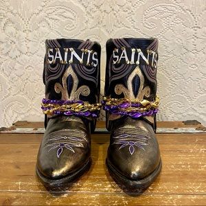 New Orleans Saints Cowgirl Ankle Booties 8 1/2 M